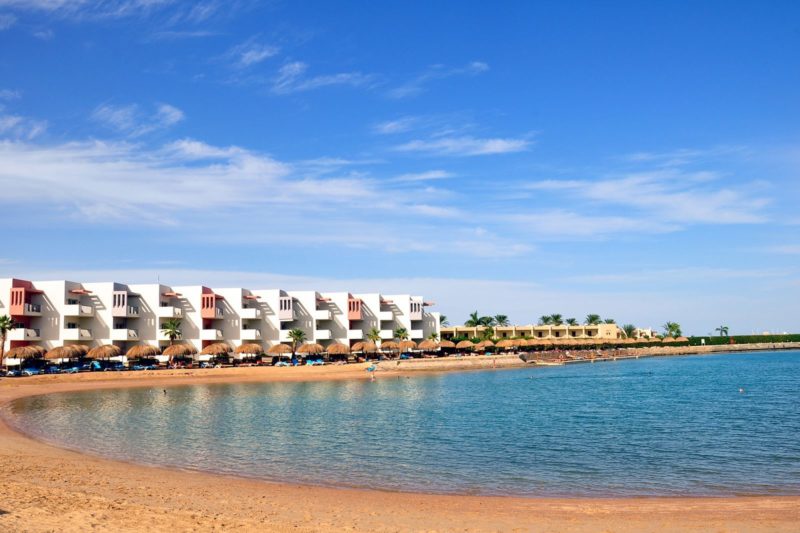 Het strand van Hotel Sunrise in Hurghada