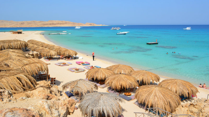 Het strand van Hurghada in beeld
