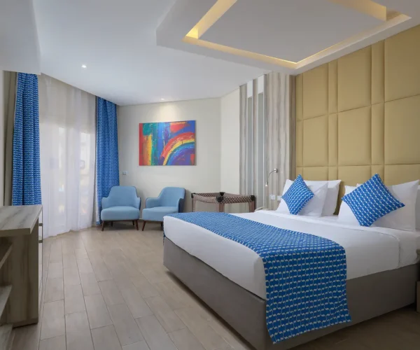bellagio beach resort and spa een van de slaapkamers die vernieuwd zijn in 2021